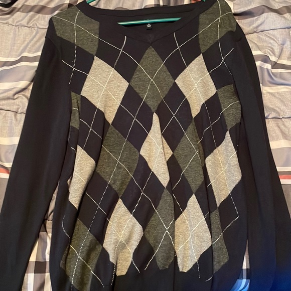 Navy Blue And Grey Croft Barrow Sweater 